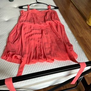 Orange dress with pleated